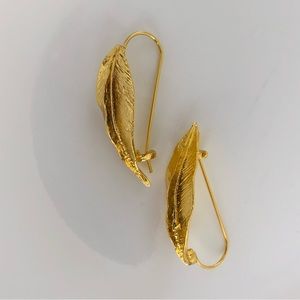 Leaf Earrings in Gold Color